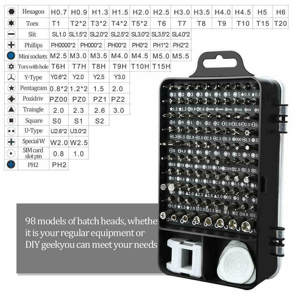 115x Torx Precision Mechanics Screwdriver Set Mini Screwdriver Bit Set Mobile Phones